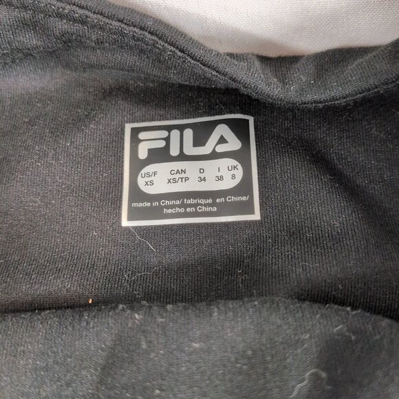 Fila Black Capri Leggings Leg Logo Women's XS Extra Small Capris 3/4 Length Calf - Picture 2 of 12